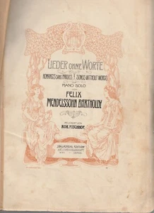 VINTAGE SHEET MUSIC , LIEDER OHNE WORTE , FELIX MENDELSSOHN BATHOLDY - Picture 1 of 1