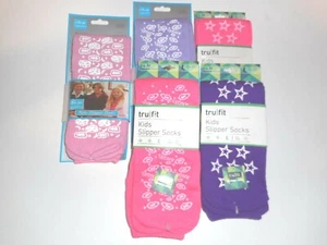 Tru Fit Slipper Socks Anti Slip Warm Fits Girls Sizes 6-8.5 NWT - Picture 1 of 5