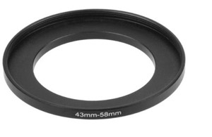 43mm-58mm 43-58 Stepping Step Up Male-Female Filter Ring Adapter 43mm-58mm 
