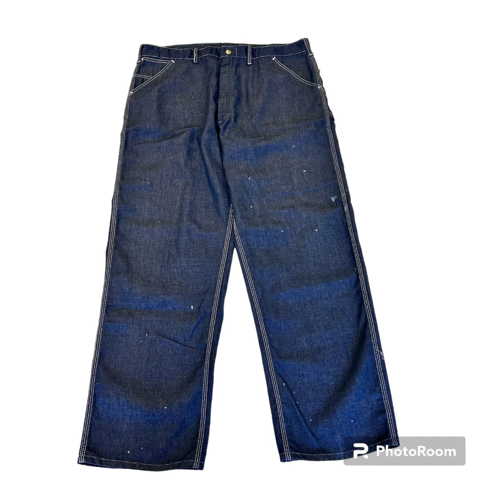 Pantalones de mezclilla de colección años 60 70 Sears para hombre CARPENTER azul índigo ROPA DE TRABAJO TRABAJO 40 Foto 1 de 4