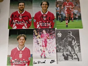 COLLECTION OF 7 LIVERPOOL SIGNED PLAYER CARDS AND PHOTO-1980S/1990'S- LOOK - Imagen 1 de 2