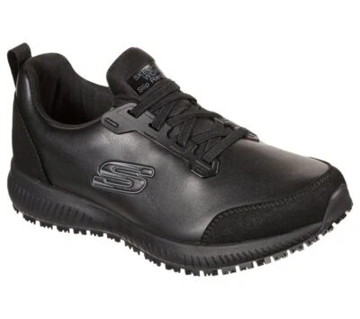 Black Womens Skechers Work Slip Resistant Electrical Hazard Shoes leather 108046 - Image 1 of 4