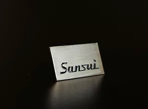 Logo Sansui self-adhesive, silver metal replacement.UV printing - Foto 1 di 9