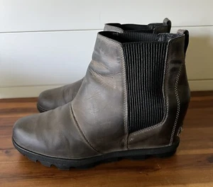 Sorel Joan Arctic II Quarry Women’s Wedge Leather Boots Gray Size 10 3022-052 - Picture 1 of 10
