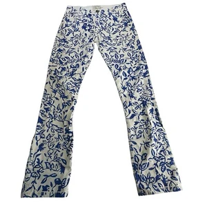 Current/Elliott X DVF The Classic Skinny Blue White Floral Printed Jeans Size 32 - Picture 1 of 10