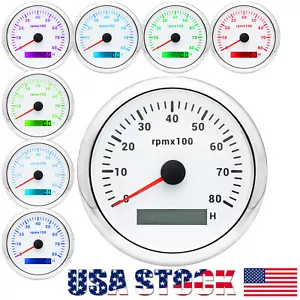 Calibre tacómetro impermeable 85 mm 0-8000 RPM para barco marino coche camión ATV EE. UU. - Imagen 1 de 15