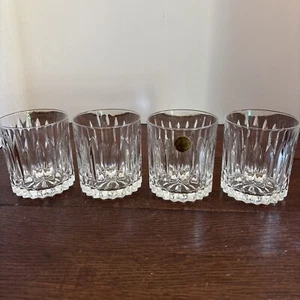 Set Of 4 Cristal D' Arques Crystal Low Ball Whiskey Glasses 3.75” Tall Classic - Picture 1 of 7