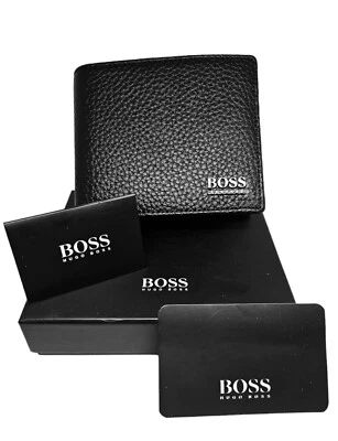 Hugo Boss Monist Credit Card Holder Black Leather Wallet Mens Gift Box - Image 1 of 4