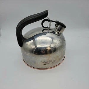 PAUL REVERE Vintage Ware 2Qt Copper Bottom Whistling Tea Kettle Pot 90-C Korea - Picture 1 of 8