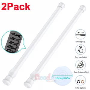2PCS Curtain Tension Rods | 24 to 44 inches(Approx.) Spring Curtain Loaded Rod - Picture 1 of 13