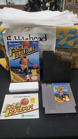 CIB MAGIC JOHNSON'S FAST BREAK NINTENDO NES VIDEO GAME COMPLETE BOX W/ PROTECTOR
