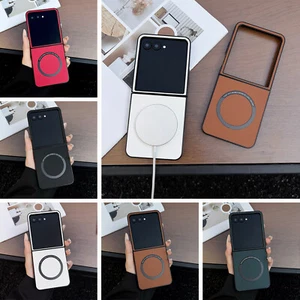 For Motorola Razr+/Ultra 2025/2024 Mag Safe PU Leather Slim Rugged Phone Case - Picture 1 of 13