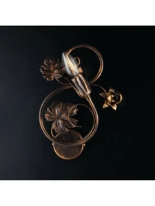 Lampada da parete applique classico in ferro battuto con rose marrone bon-265 - Imagen 1 de 1