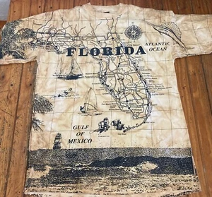 Sneaky Tees FLORIDA State Map 1992 Vintage Signal Sport All Over Graphic Tee XL - Picture 1 of 15
