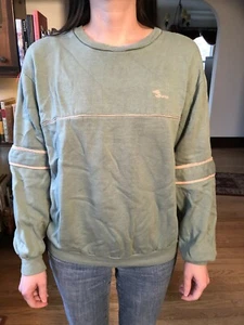 Hellgrünes 80er Vintage Sweatshirt - Damen Oberteil Small - sauber 1 Reparatur am Rücken - Bild 1 von 8