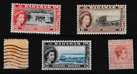 Bahamas - 5 stamps (2 x George VI, 3 X QE2) Cover