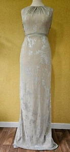 ADRIANNA PAPELL gold cut out maxi dress size 14 evening long party wedding prom - Picture 1 of 18