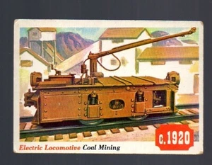 Rails and Sails (1955) - Card # 28 - TOPPS - Coal Mining Loco - Picture 1 of 2