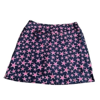 GOLFTINI Azul Marino Rosa Caliente Estrellas Fugaces Pull On Tejido GOLF SKORT Mediano Nuevo con Etiquetas Foto 1 de 4