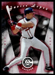 1997 PINNACLE TOTALLY CERTIFIED PLATINUM RED Javier Lopez /3999 Atlanta Braves - Picture 1 of 2