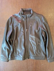 Men's Michael Kors Black Leather Jacket XL (excellent condition) - Picture 1 of 6