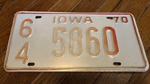 Vintage 1970 Iowa Lizenz abgelaufen Einzelschild 64 Marshall County Man Cave Garage - Bild 1 von 2