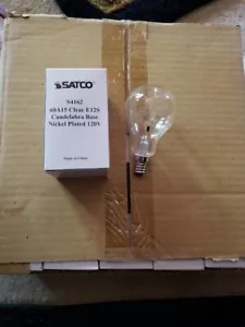 Satco S4162 60A15 Clear E12S Candelabra Base Nickel Plated 120 Volts - Picture 1 of 1