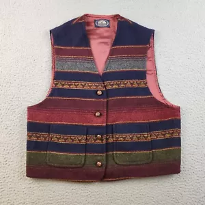 VTG British Khaki by Robert Lighton Vest Women's Large USA Made Equestrian Aztec - Picture 1 of 9