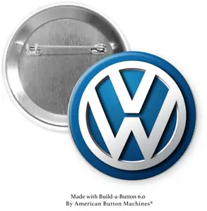 Volkswagen 2,25" Pinback Button Anstecker - Bild 1 von 2