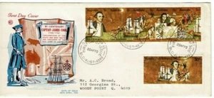 RARE Captain Cook 1970 set of 6 cut from mini sheet on WCS Wesley cachet FDC - Bild 1 von 1