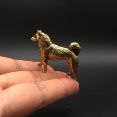 Hogar Mini Lindo Perro Latón Estatuilla Esculturas Estatua Artesanía Regalo Linda Decoración Foto 1 de 4