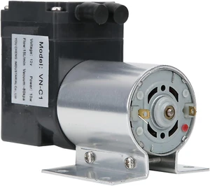 DC 12V/24V Mini Vacuum Pump, 10W 15L/Min Electric Portable Air Pump with Holder, - Picture 1 of 12