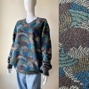 Vintage 2XL 54 Missoni Sport Pullover gestreift abstrakt Italy 90er blau grün sehr guter Zustand - Bild 1 von 20