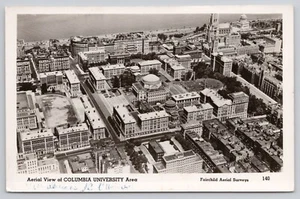 Postcard aerial view of Columbia University New York City New York RPPC - Picture 1 of 2