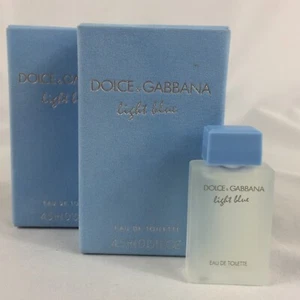 2X Dolce & Gabanna Light Blue Women EDT .15oz MINI Splash 2 pack + Bag NEW - Picture 1 of 3
