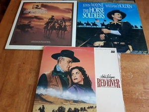 RARE! LaserDisc LD LOT OF 3 JOHN WAYNE SEARCHERS/HORSE SOLDIERS/RED RIVER TESTED - Picture 1 of 10