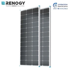 Renogy Solar Panel 2pcs 100 Watt 12V Monocrystalline PV Off-Grid Power Module - Picture 1 of 7
