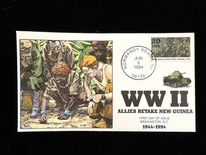 FDC COLLINS CACHÉ PINTADO A MANO #2838 SEGUNDA GUERRA MUNDIAL 1944 ALIADOS RETOMAR NUEVA GUINEA - Imagen 1 de 2
