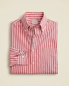 J.Crew Secret Wash Cotton Poplin Shirt Harry Stripe Red Blue Classic Fit Size XL - Picture 1 of 8