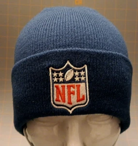 Unisex OSFA Reebok NFL Team Apparel Blue NFL Football Patch Beanie Hat Cap - Picture 1 of 6