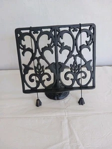 Vintage Cast Iron Cookbook Book Stand Recipe Holder With Both Weights Adjustable - Picture 1 of 10
