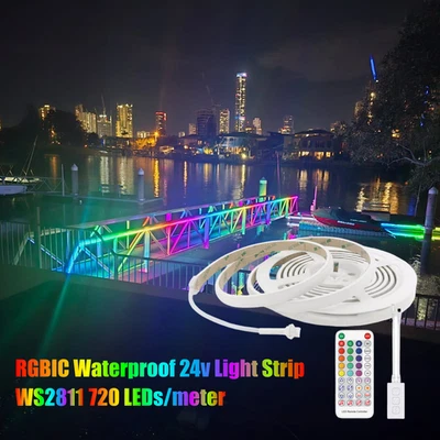 12V IP68 RGBIC COB LED Strip Waterproof WS2811 Addressable 720Leds/m LED Tape - Image 1 of 4