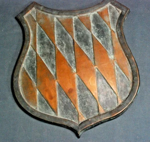 Escudo grande 35x28 cm BRONCE placa rombos BAYERN Heráldica 1.600g - Imagen 1 de 8