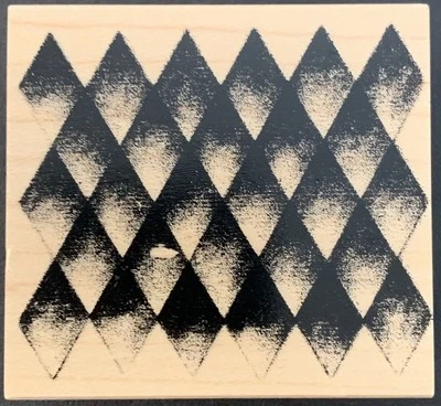 Sello de goma con fondo de diamante geométrico arlequín sombreado chatarra de club Foto 1 de 3