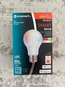 EcoSmart 60Watt Equivalent Smart A19 Color Changing LED Light Bulb FREE SHIPPING - Picture 1 of 1