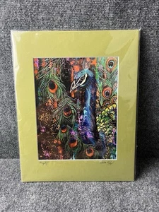 Peacock Matted Print Titled ‘Majesty’ By Artist Erica Fisher Metzel 11” x 14” - Picture 1 of 7