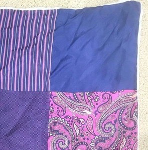 Men's 100% Silk Hand Rolled Color Block Pocket Square NEW W/TAGS From Men's Ware - Picture 1 of 19