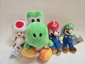 Super Mario Plush Mixed Lot Of 4 New NWT 2018 Nintendo Mushroom Luigi  - Picture 1 of 16