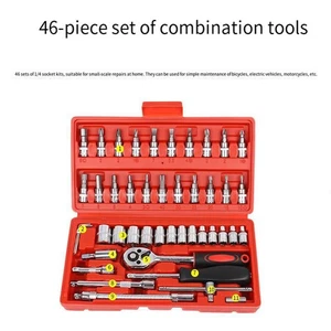 Juego combinado de llaves de vaso 46 piezas juego de herramientas reparación automática de automóviles ∂ - Imagen 1 de 9