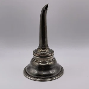 Antique Georgian Style Silver Plated Wine Funnel w/ Built-In Strainer 5.6” - Picture 1 of 7